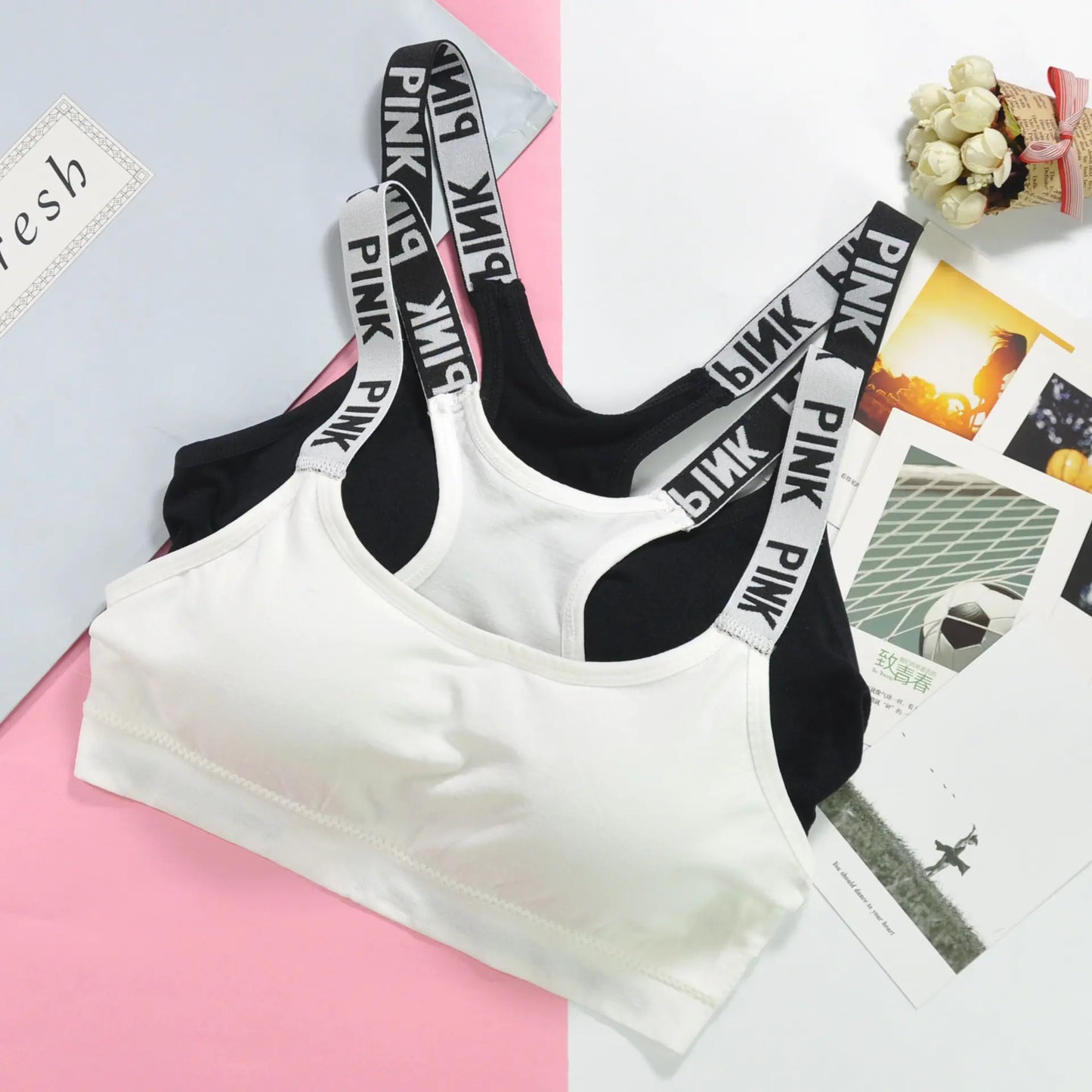 Bra Top with Adjustable Straps and Sports Bra Tank