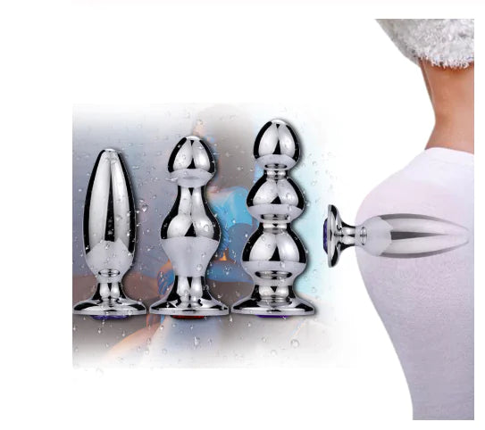 Metal Large Beaded Anal Plug • Stainless Steel Anal Toy | Velvet Whisper