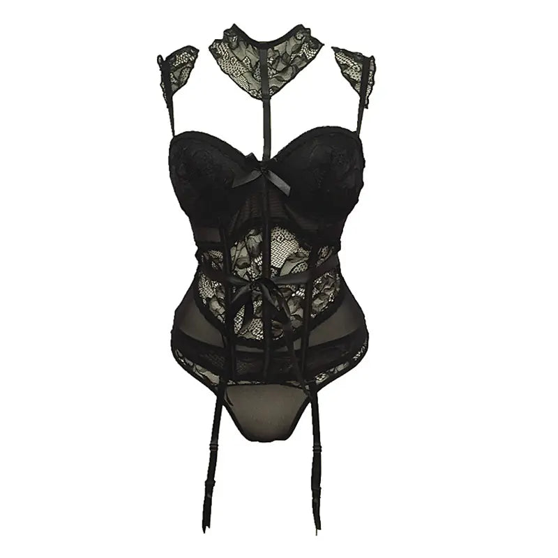 New Sexy European Shaping Bodysuit and Lace Lingerie Set