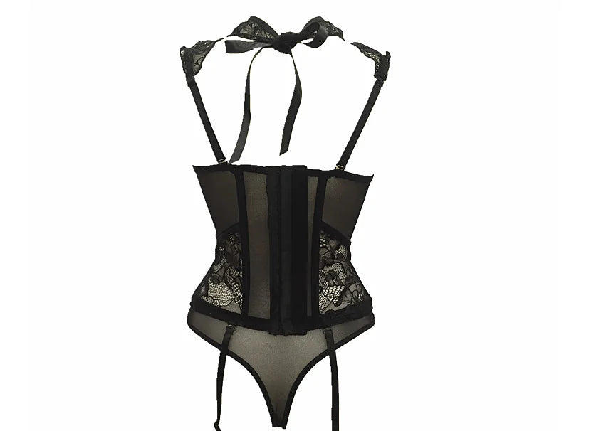 New Sexy European Shaping Bodysuit and Lace Lingerie Set