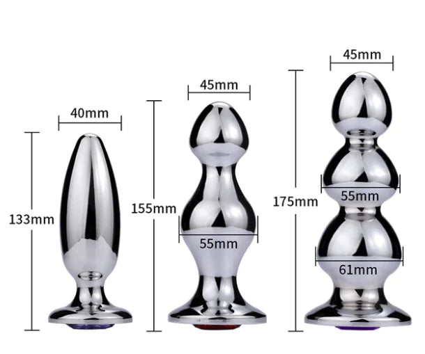 Metal Large Beaded Anal Plug • Stainless Steel Anal Toy | Velvet Whisper