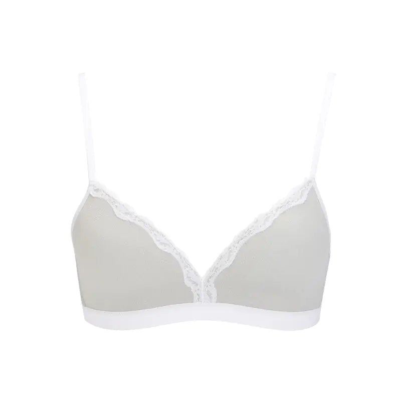 Lace Triangle Cup Sports Bra, Wireless Seamless Bra