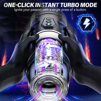 Black Knight Electric Male Masturbator • Auto Thrust & Rotate | Velvet Whisper