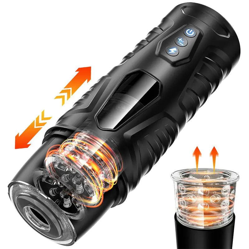 Black Knight Electric Male Masturbator • Auto Thrust & Rotate | Velvet Whisper