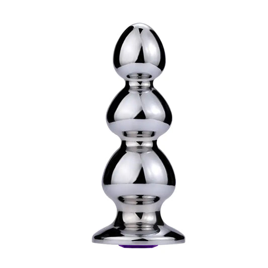 Metal Large Beaded Anal Plug • Stainless Steel Anal Toy | Velvet Whisper