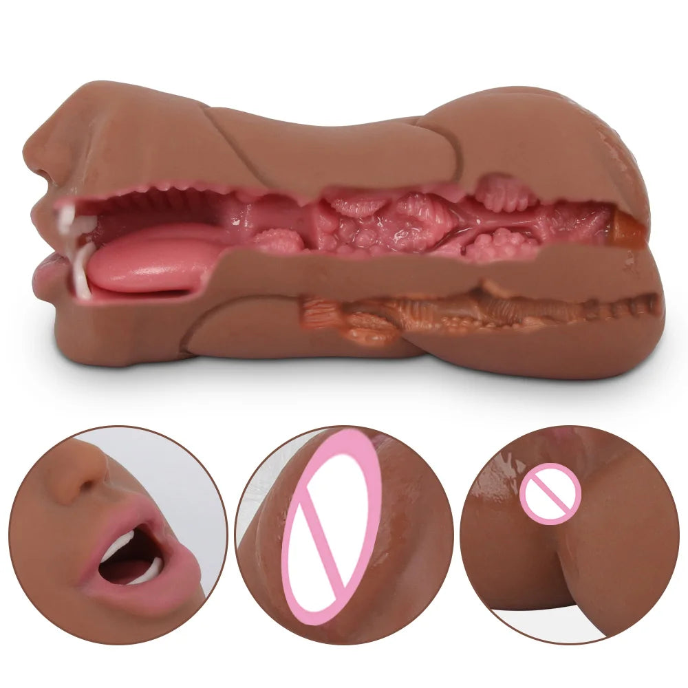 3-in-1 Male Masturbator Cup • Realistic Pocket Pussy Toy | Velvet Whisper