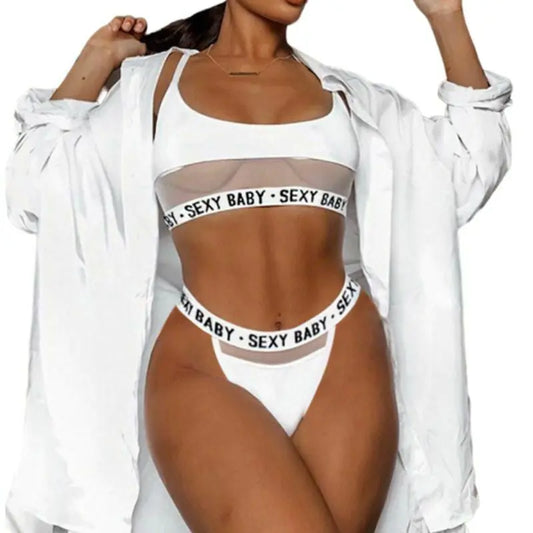 New Women's Lace Letter Lingerie Set